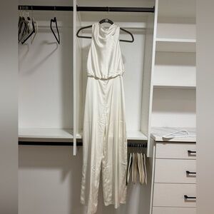 Abercrombie & Fitch Cream Satin Maxi Dress